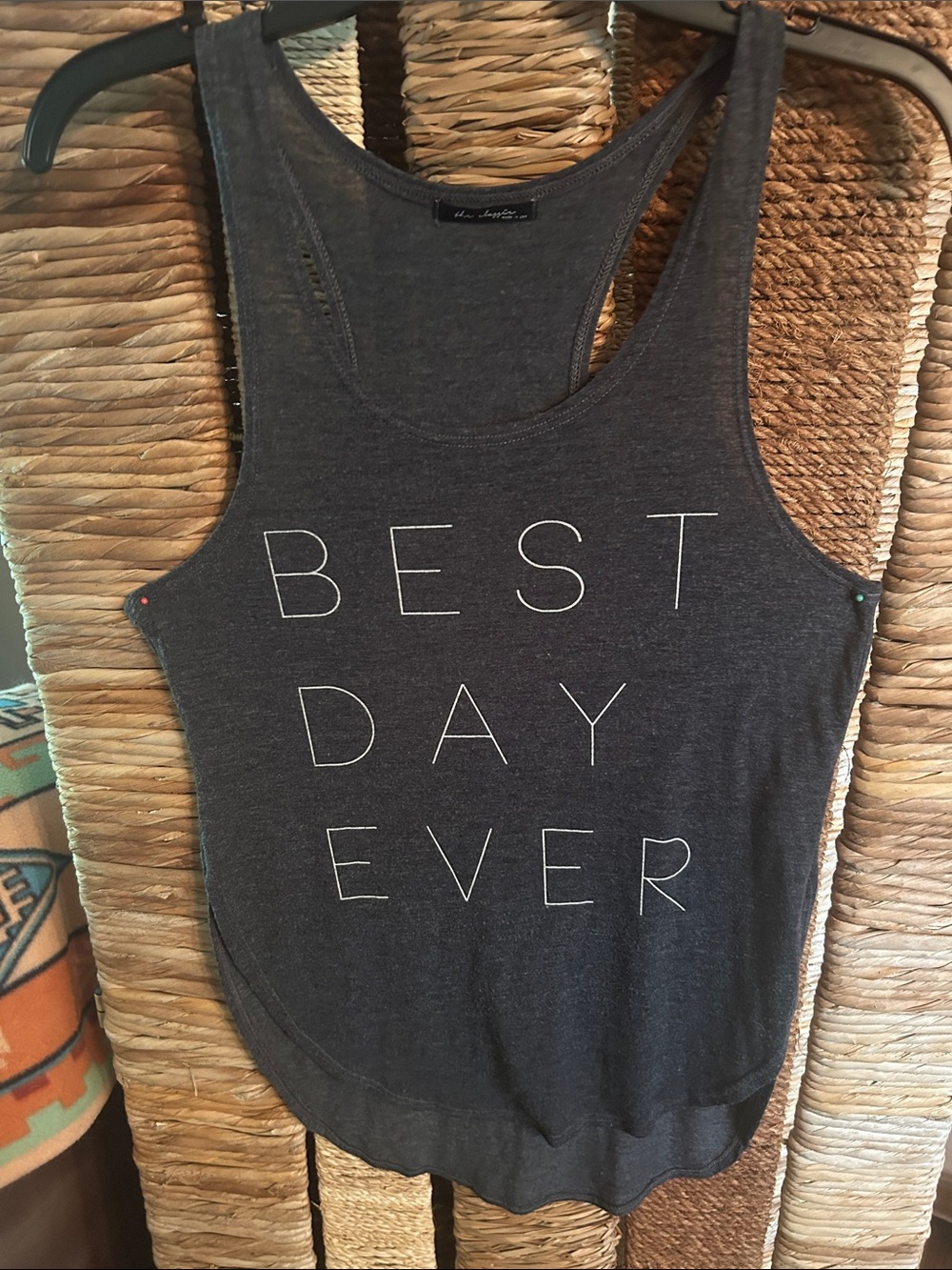 The Classic Charcoal 'Best Day Ever' Graphic Tank